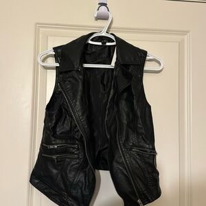 Black faux leather vest size small